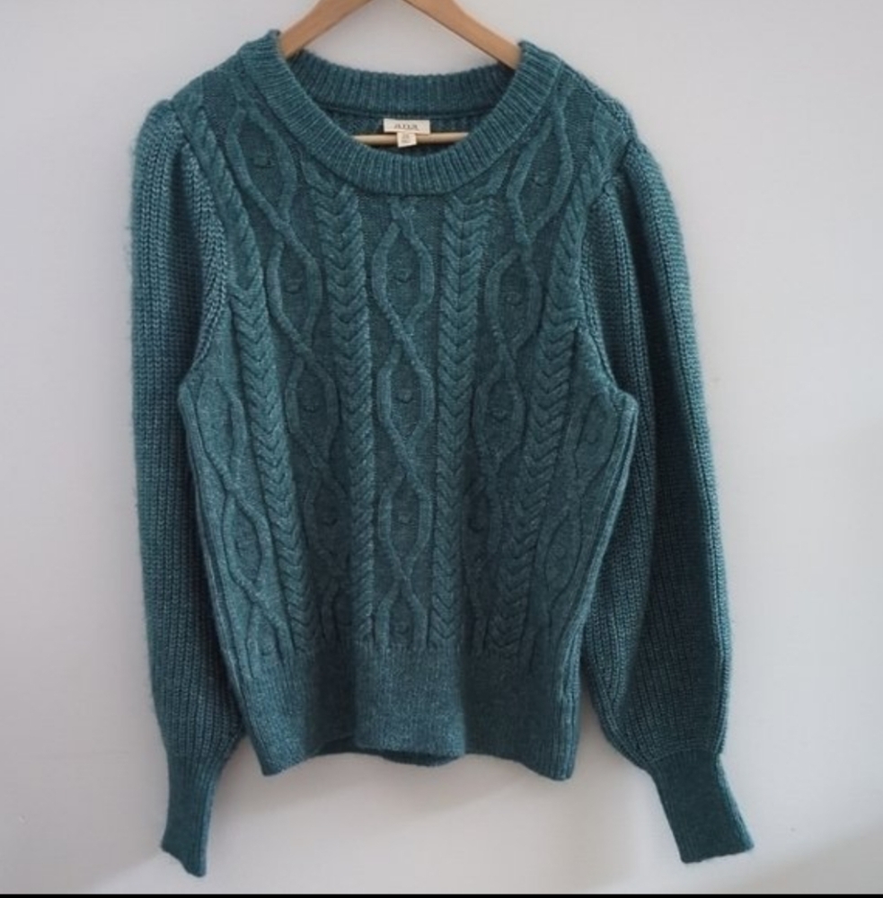 A.N.A | Women's Teal Long Sleeved Soft Cable Knit  Sweater